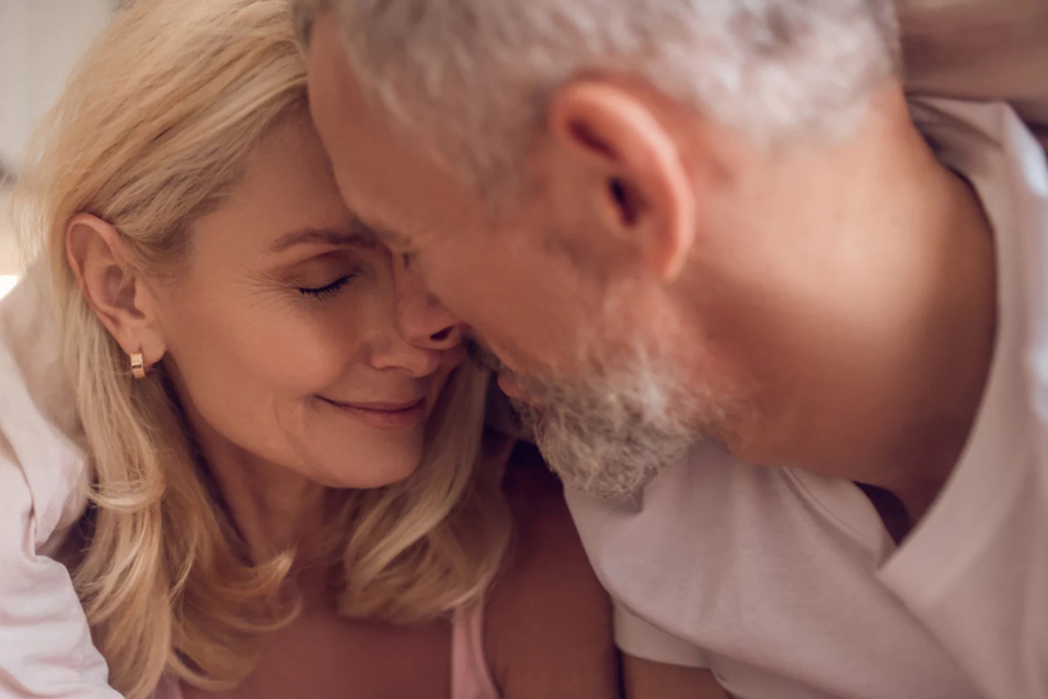 Mature couple sharing a close, affectionate moment