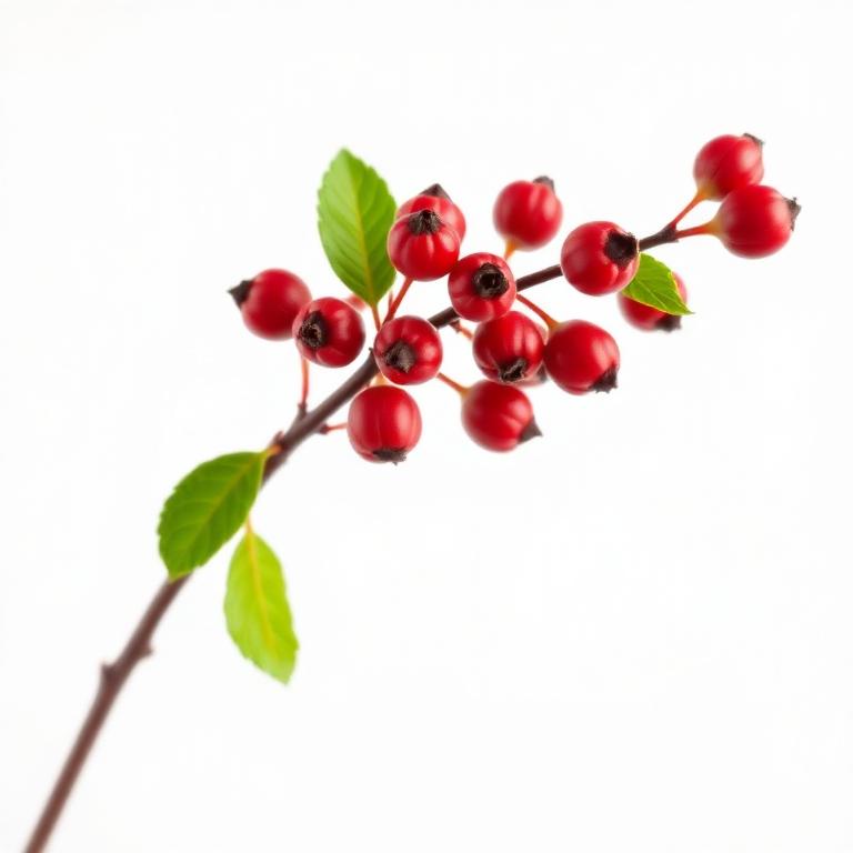 Hawthorn berries on a branch, a Semenax ingredient